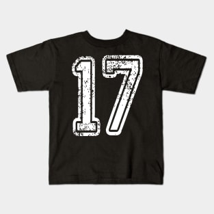 Number 17 Grungy in white Kids T-Shirt